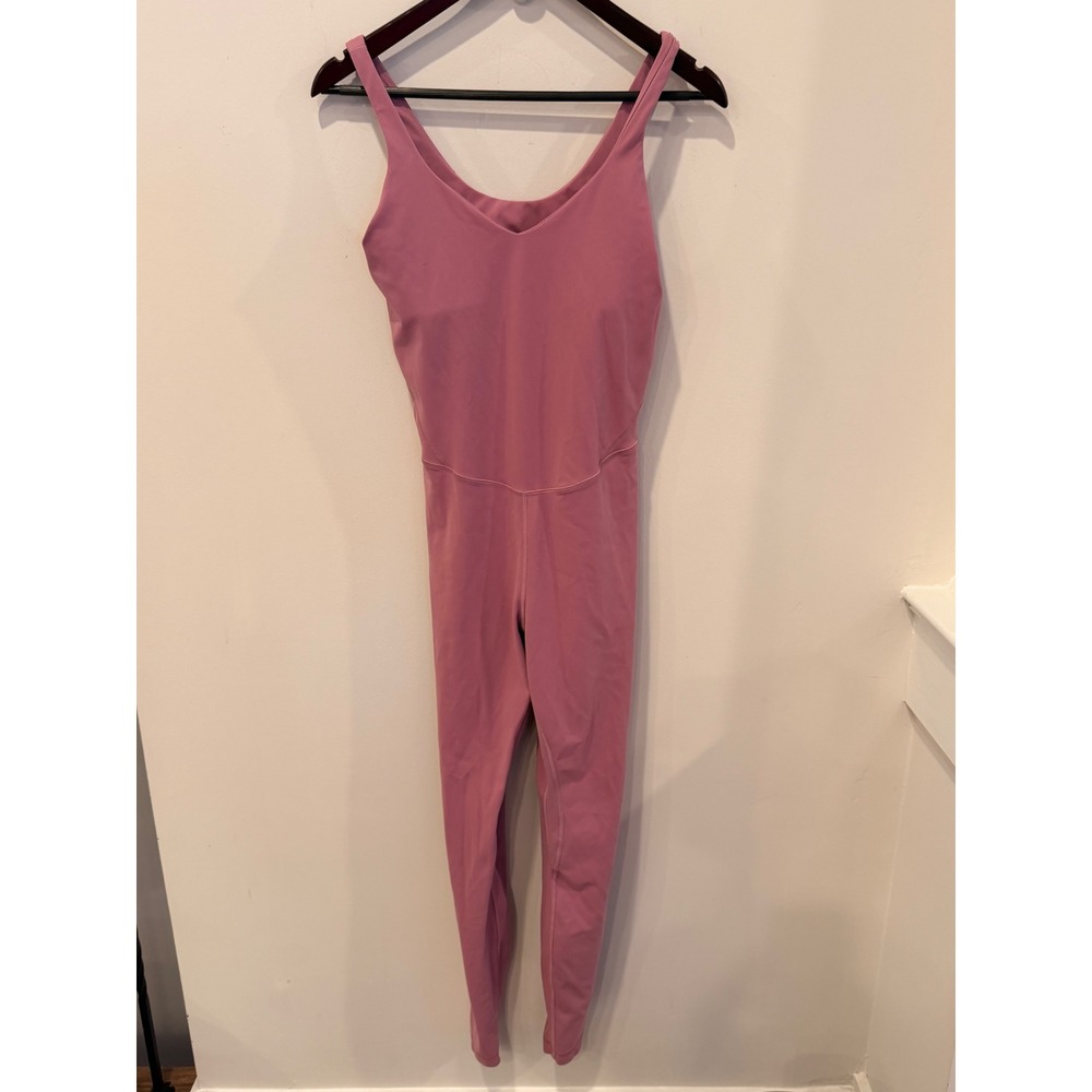 Lululemon Align Bodysuit 28 Velvet Dust Pink Nulu Yoga Jumpsuit W1EFRS Size 12